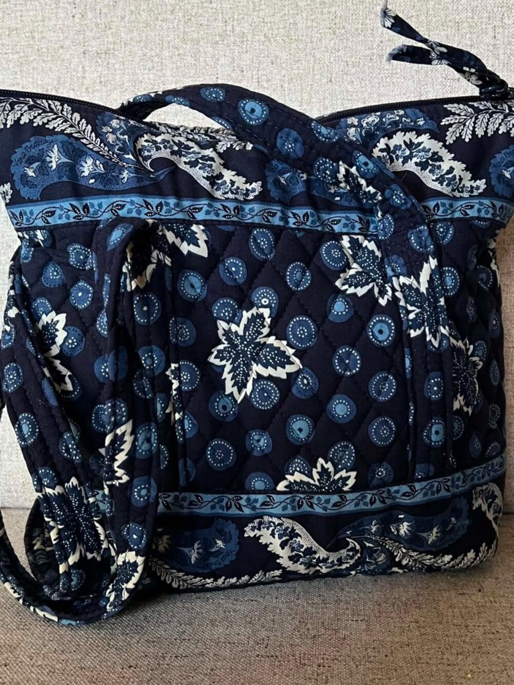 Vintage Vera Bradley Bag Classic "Blue Coin" Pattern